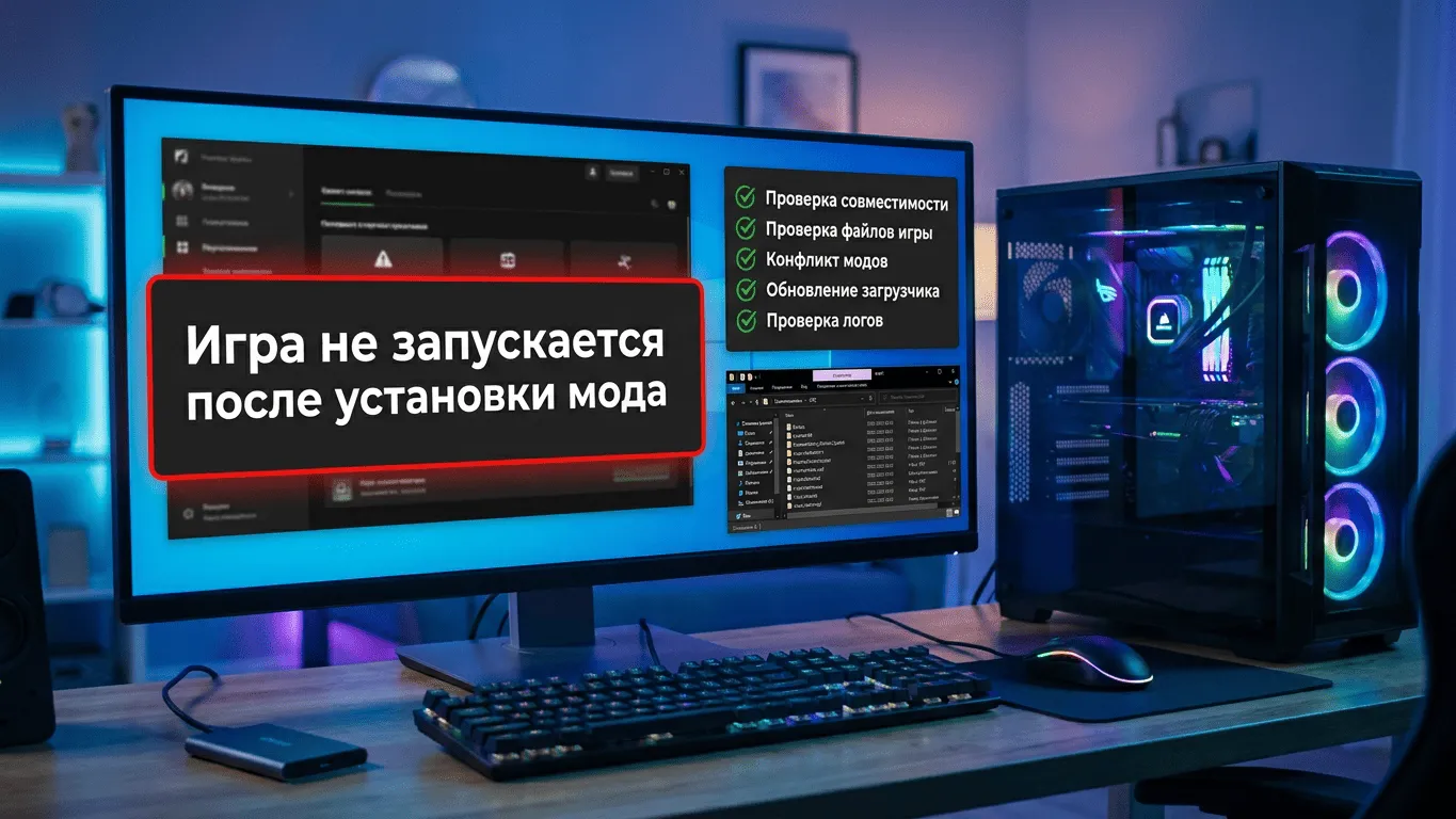 Игра не запускается после установки мода