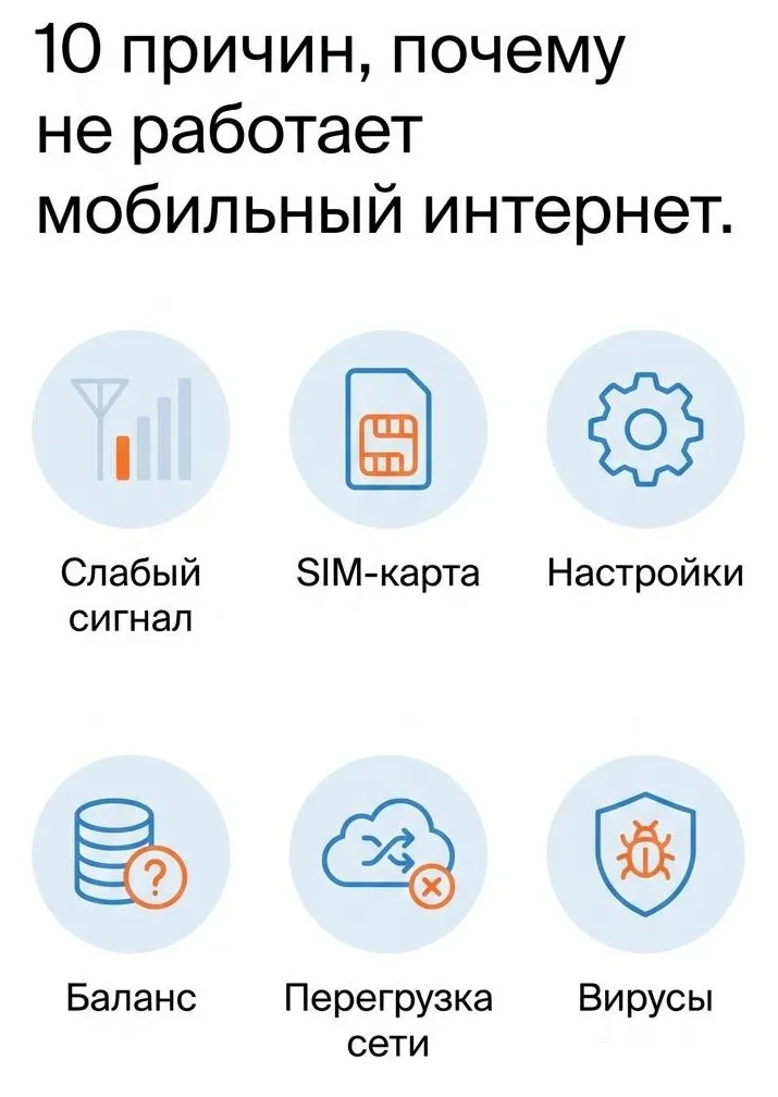 причин, почему не работает мобильный интернет