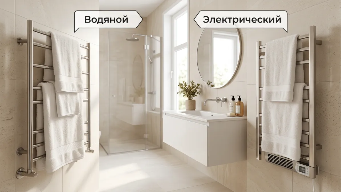 Общее сравнение водяного и электрического полотенцесушителя