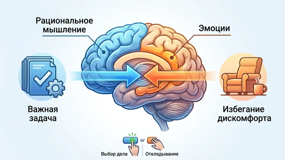 Как мозг связан с прокрастинацией