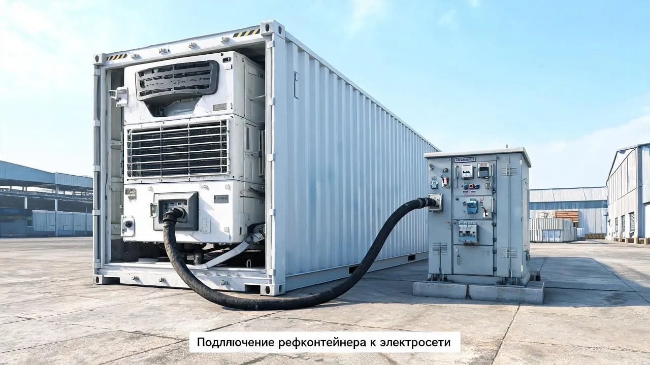 Подключение рефконтейнера к электросети