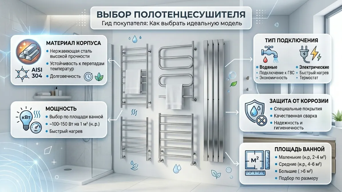 Критерии выбора полотенцесушителя