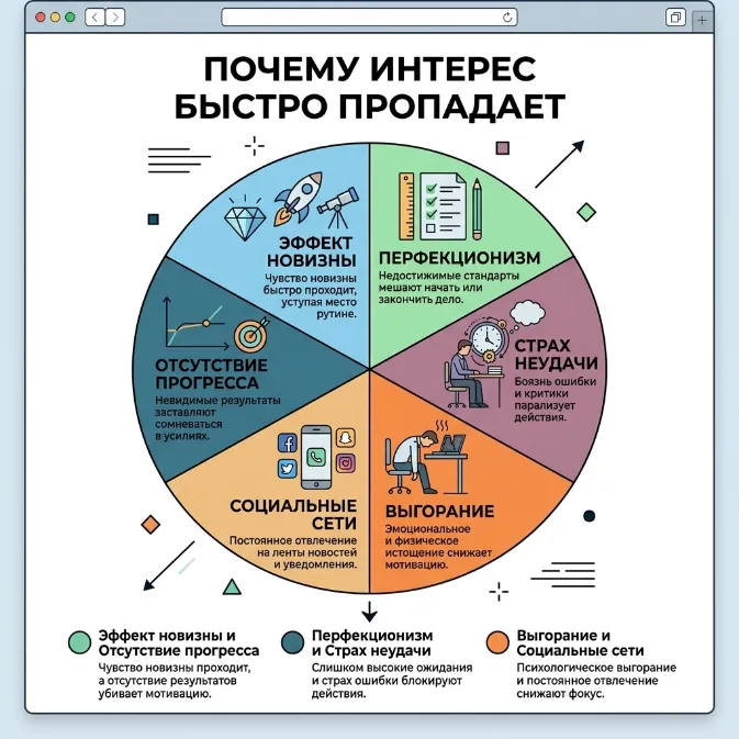 Почему быстро пропадает интерес