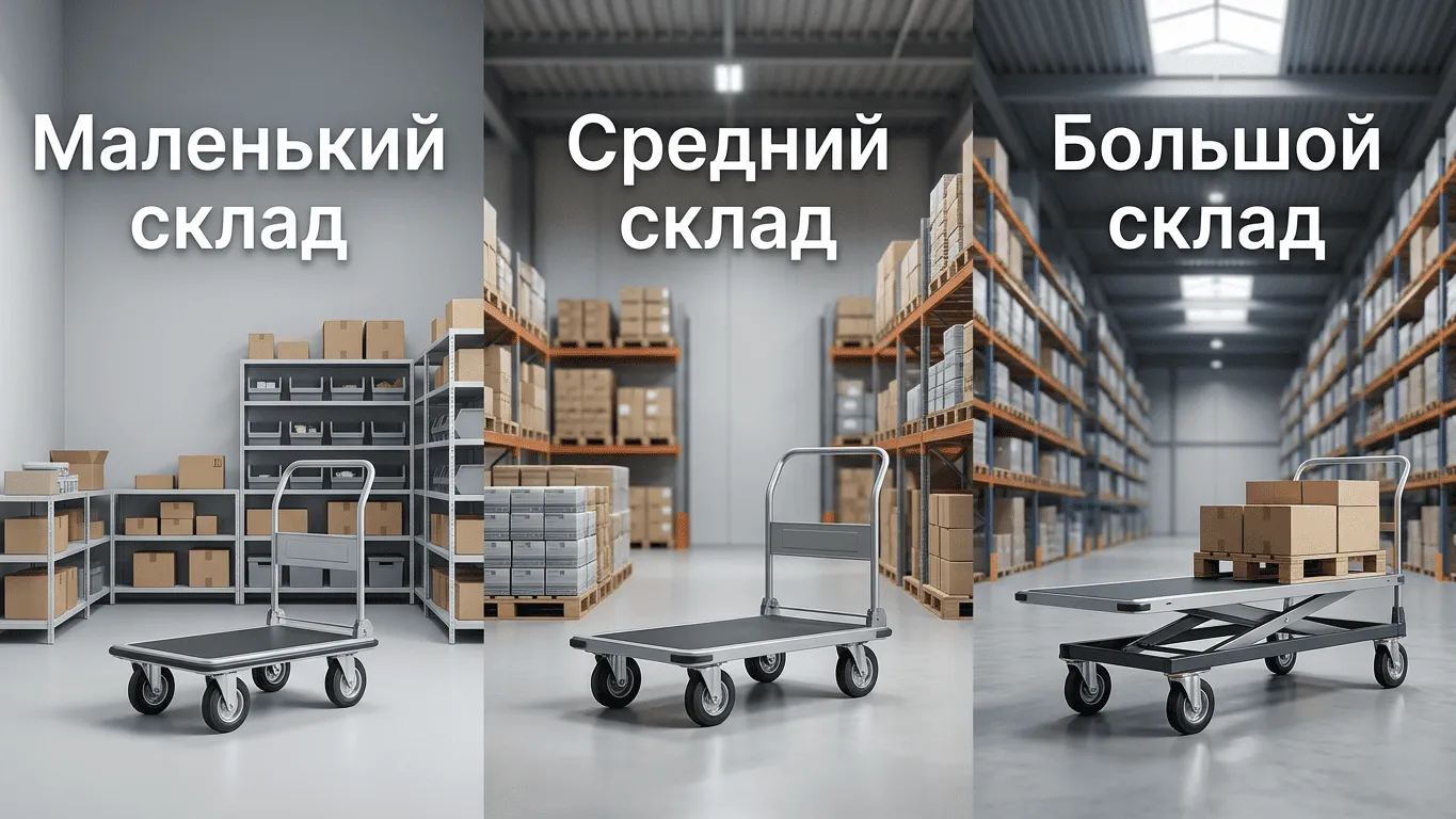  выбрать платформенную тележку с учетом площади склада