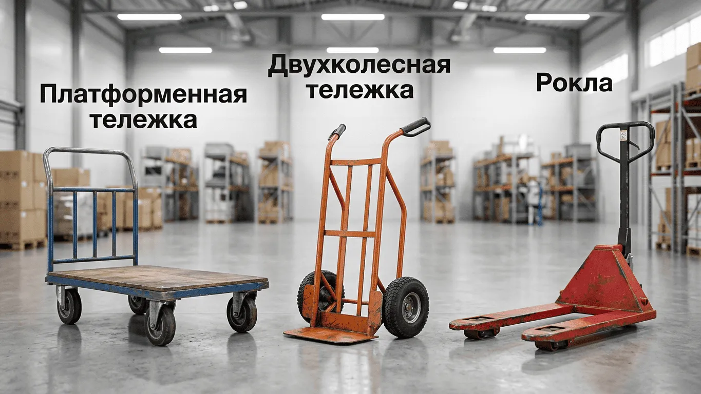 Платформенная тележка, двухколесная тележка или рокла